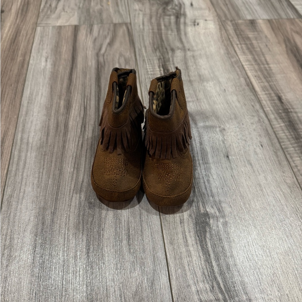 Brown Fringe Infant Boots